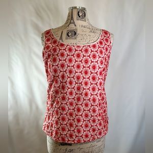 Willi Smith Red and White Floral Cotton Women’s Tank Top
